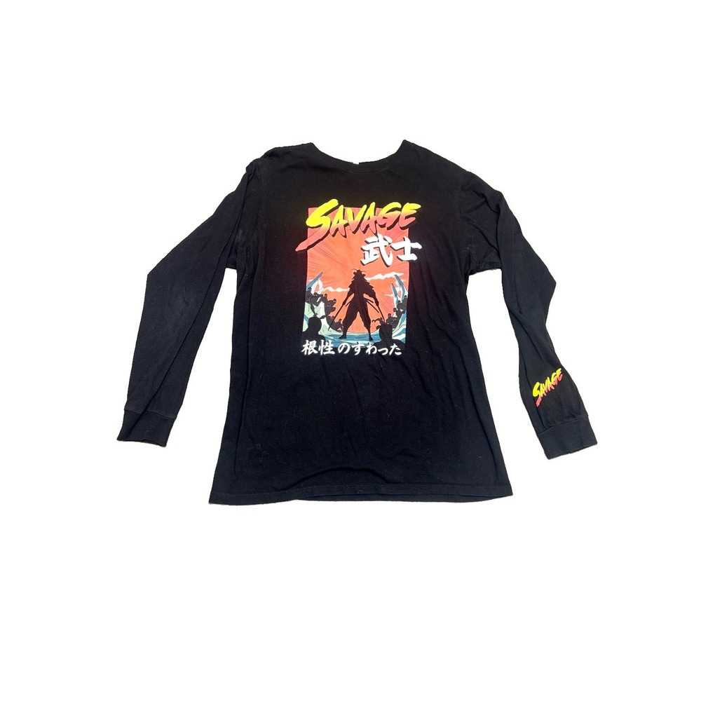 Zuni Sportswear Savage Samurai Japanese Graphic Long Sleeve Shirt Mens Large